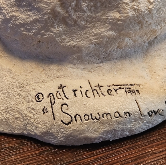 Pat Richter Homestead workshop Snowman love table lamp . - Picture 7 of 16